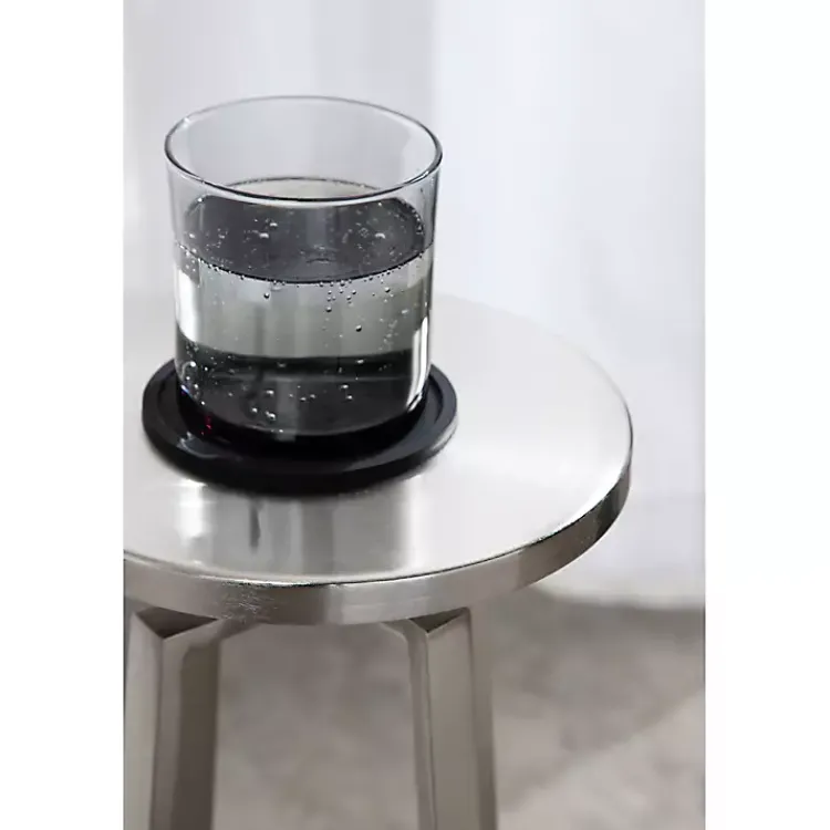 Accent & End Tables-Kirklands Home Round Zia Metal Accent Table Silver