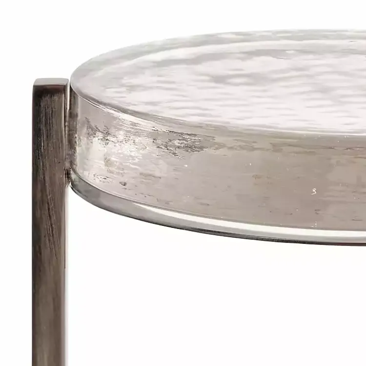 Accent & End Tables-Kirklands Home Round Pewter Aguilar Accent Table