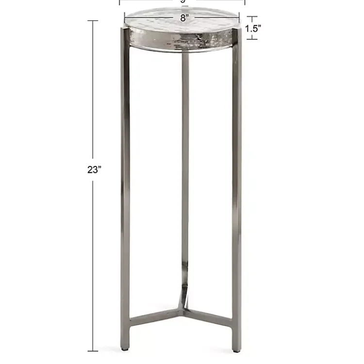 Accent & End Tables-Kirklands Home Round Pewter Aguilar Accent Table