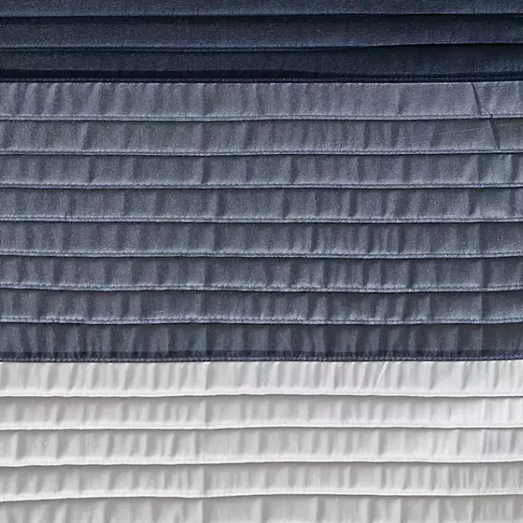 Shower Curtains-Kirklands Home Navy Colorblock Silky Shower Curtain Blue