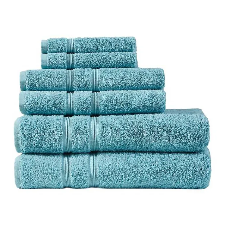 Bath Towels-Kirklands Home Teal Turkish Cotton 6-pc. Towel Set Blue