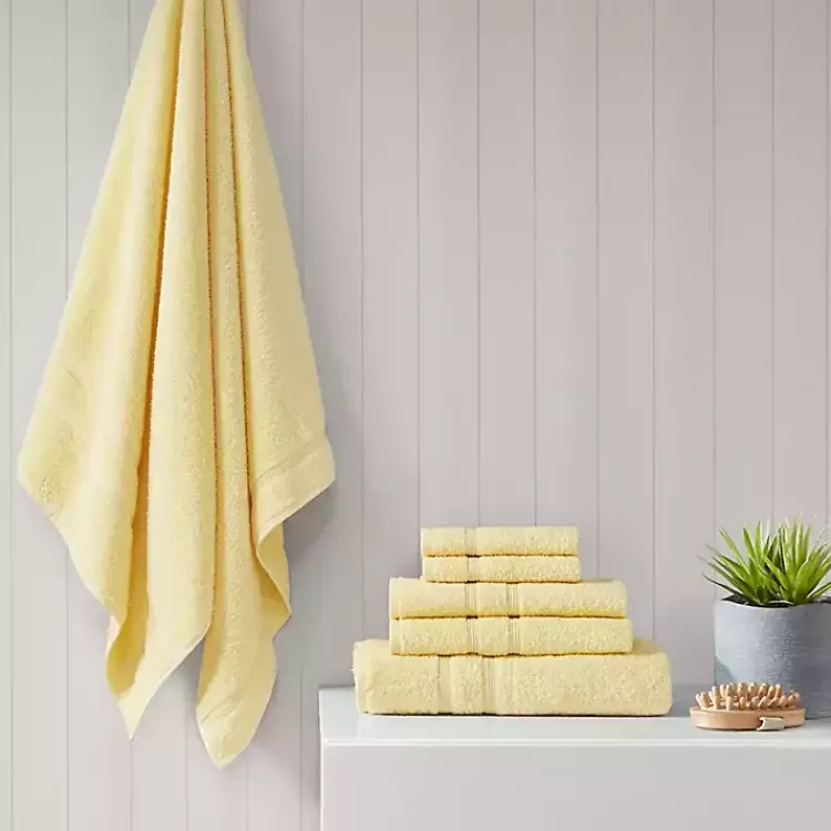 Bath Towels-Kirklands Home Turkish Cotton 6-pc. Towel Set Yellow