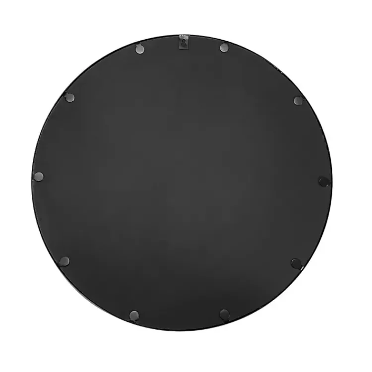 Framed Mirrors-Kirklands Home Modern Metal Round Wall Mirror Black