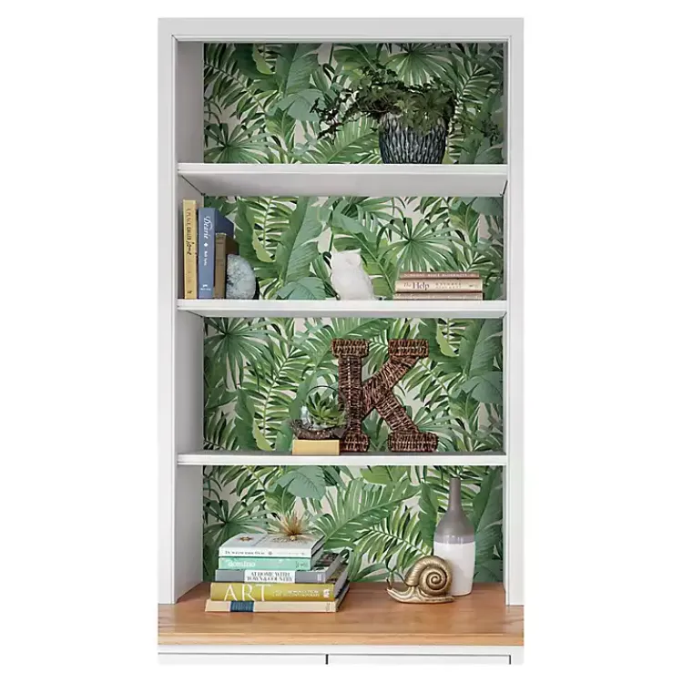 Wall Murals & Wallpaper-Kirklands Home Tropical Leaves Peel & Stick Wallpaper Green