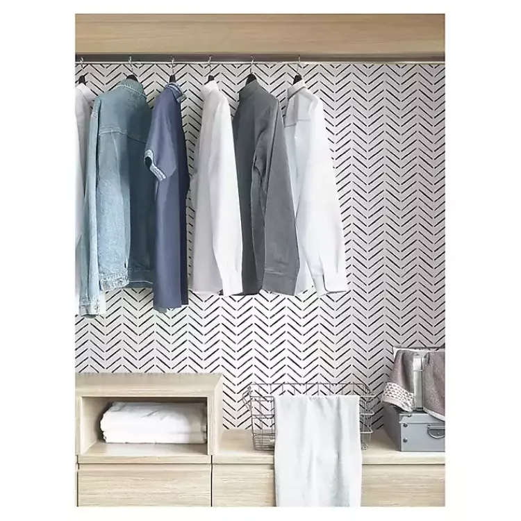 Wall Murals & Wallpaper-Kirklands Home Black & White Chevron Peel & Stick Wallpaper