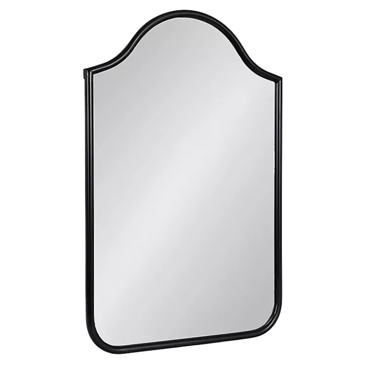 Decorative Mirrors-Kirklands Home Scalloped Arch Fellows Wall Mirror Black
