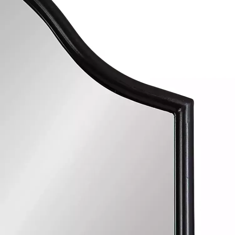 Decorative Mirrors-Kirklands Home Scalloped Arch Fellows Wall Mirror Black