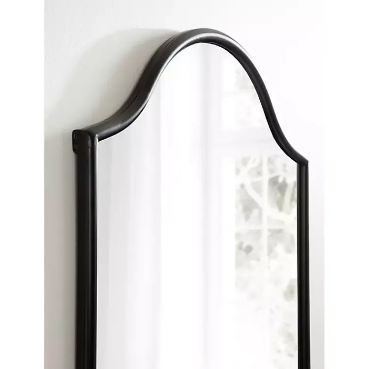Decorative Mirrors-Kirklands Home Scalloped Arch Fellows Wall Mirror Black