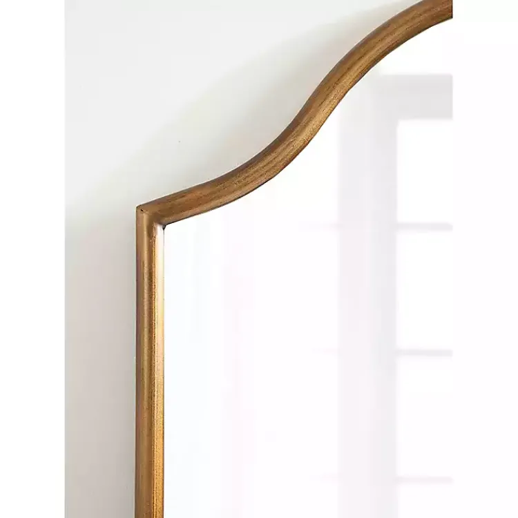 Decorative Mirrors-Kirklands Home Scalloped Arch Fellows Wall Mirror Gold