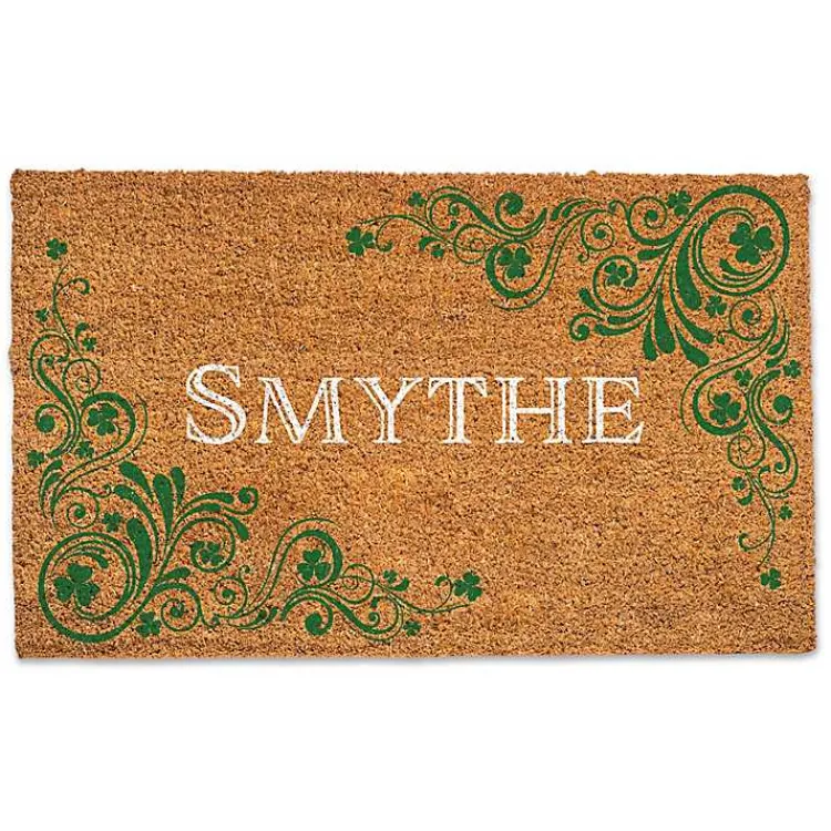 Doormats-Kirklands Home Celtic Clovers Personalized Coir Doormat