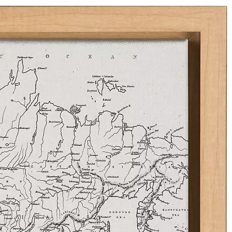 Canvas Art-Kirklands Home Vintage World Map Framed Canvas Art, Set of 2