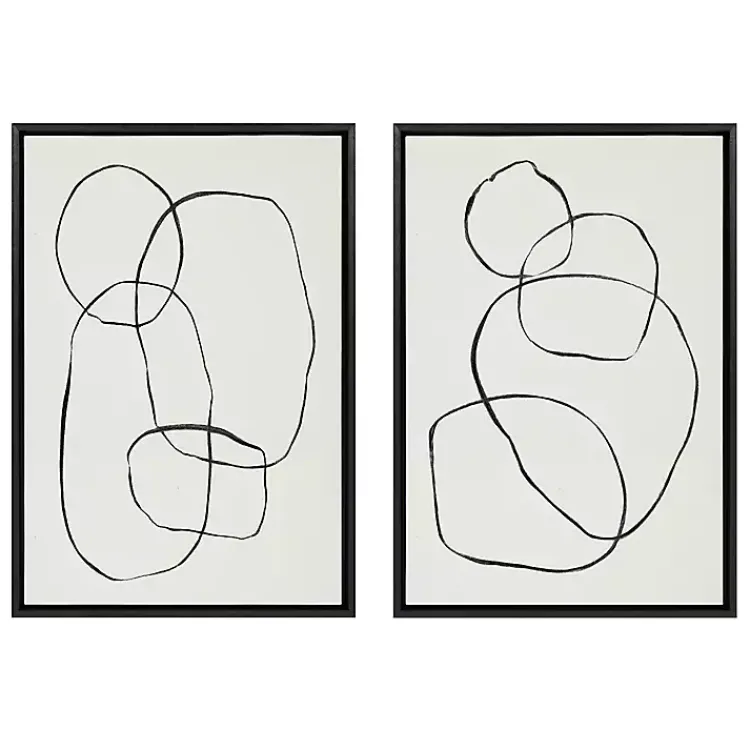 Canvas Art-Kirklands Home Dancing Circles Framed Canvas Art Prints, Set of 2