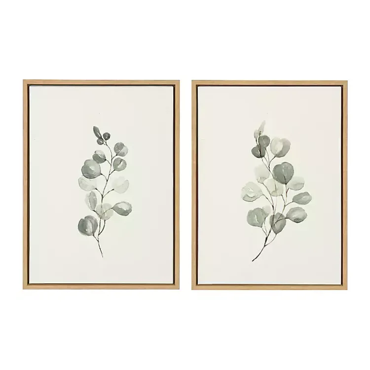 Canvas Art-Kirklands Home Eucalyptus Sprigs Framed Canvas Prints, Set of 2