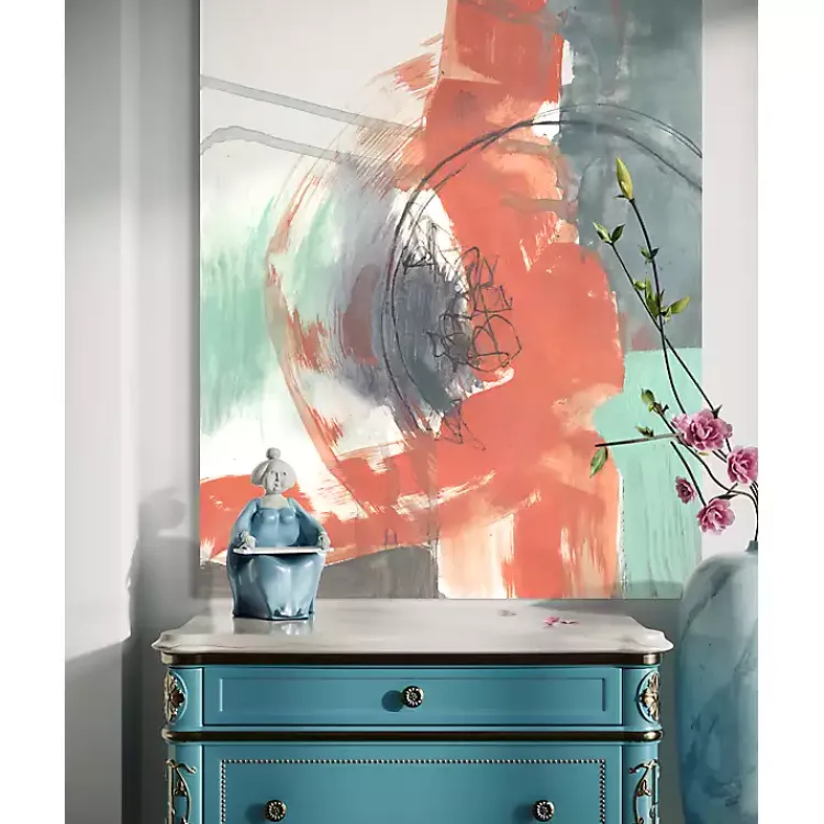 Canvas Art-Kirklands Home Juxtaposed Coral I Canvas Art Print