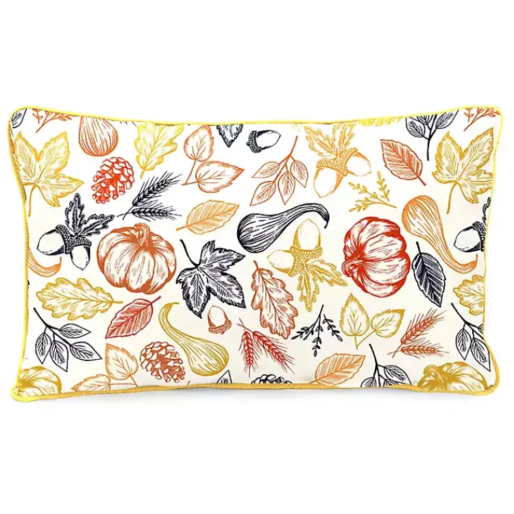 Outdoor Cushions & Pillows-Kirklands Home Yellow Blessed Outdoor Lumbar Pillow