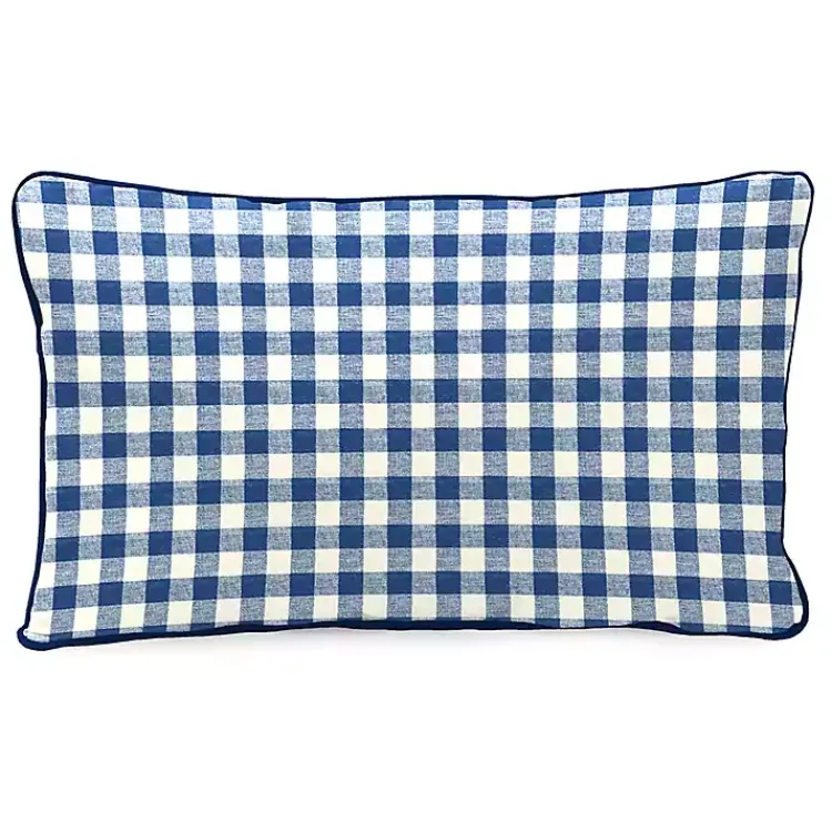 Outdoor Cushions & Pillows-Kirklands Home Navy Dogs Welcome Outdoor Lumbar Pillow
