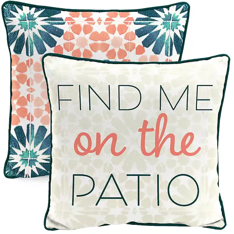 Outdoor Cushions & Pillows-Kirklands Home Floral Find Me on the Patio Outdoor Pillow
