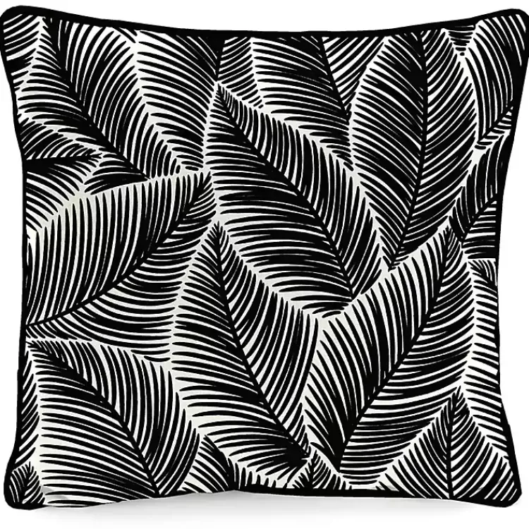 Outdoor Cushions & Pillows-Kirklands Home Black & White My Happy Place Outdoor Pillow