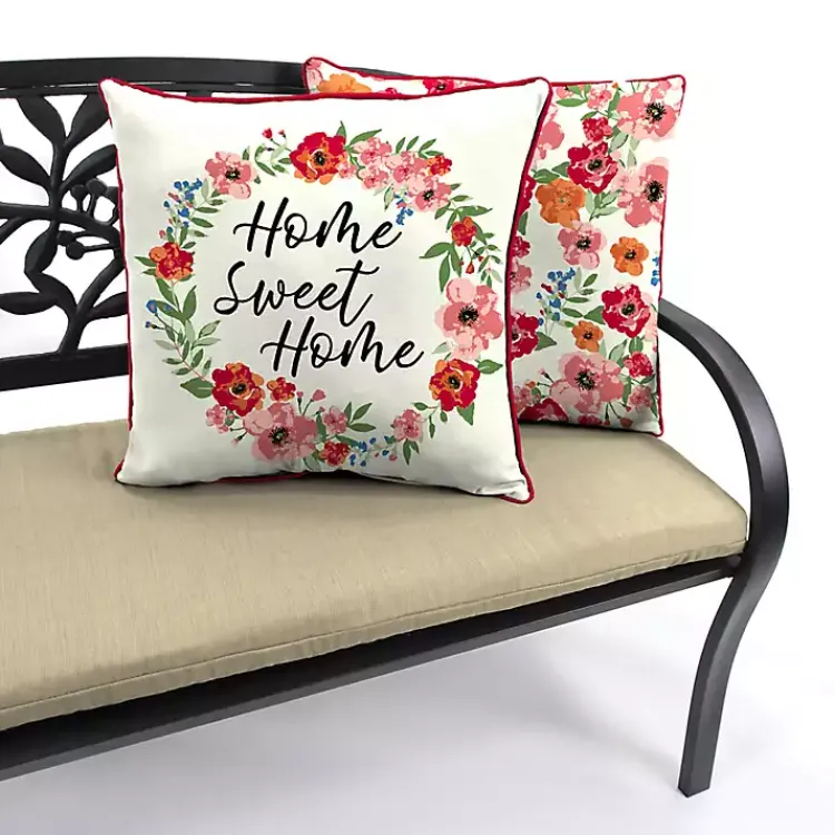 Outdoor Cushions & Pillows-Kirklands Home Floral Home Sweet Home Outdoor Pillow