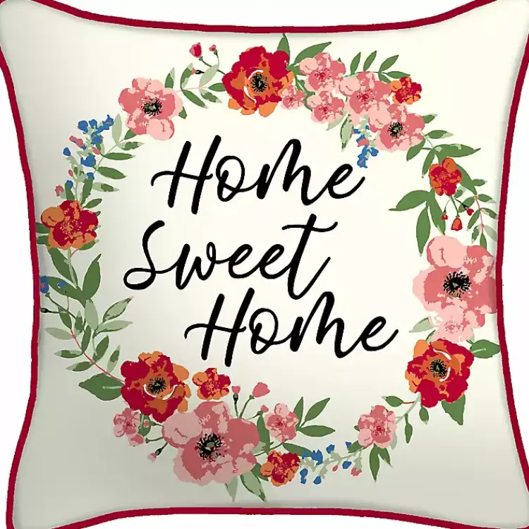 Outdoor Cushions & Pillows-Kirklands Home Floral Home Sweet Home Outdoor Pillow