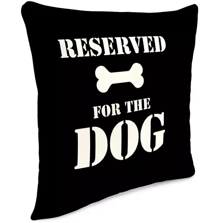Outdoor Cushions & Pillows-Kirklands Home Black Reserved for the Dog Outdoor Pillow