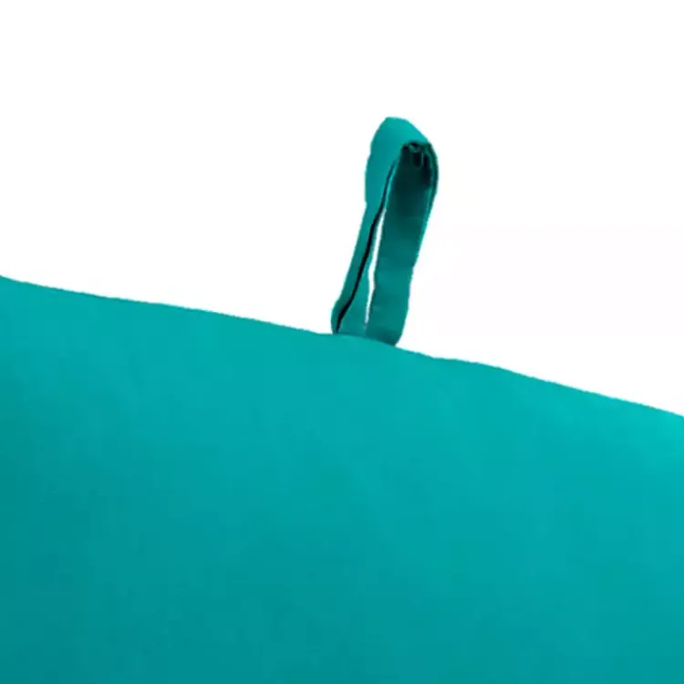 Outdoor Cushions & Pillows-Kirklands Home Turquoise Canvas French Edge Outdoor Chair Cushion Blue