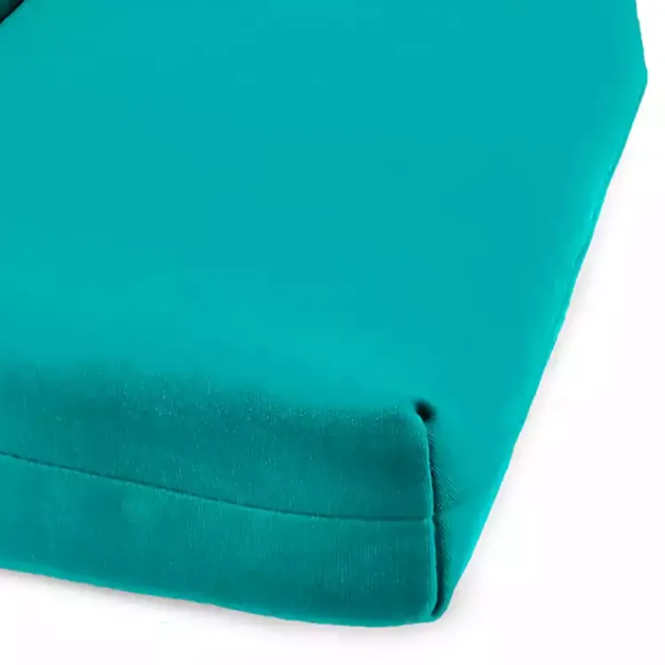 Outdoor Cushions & Pillows-Kirklands Home Turquoise Canvas French Edge Chaise Cushion Blue