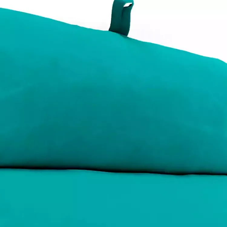 Outdoor Cushions & Pillows-Kirklands Home Turquoise Canvas French Edge Chaise Cushion Blue