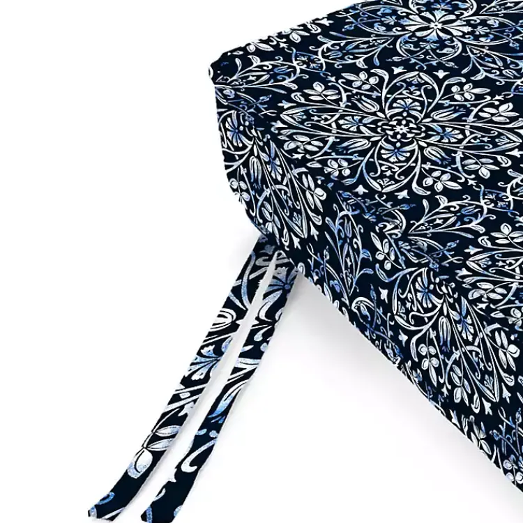 Outdoor Cushions & Pillows-Kirklands Home Navy Dresden Outdoor Settee Cushion Blue