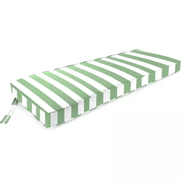 Outdoor Cushions & Pillows-Kirklands Home Green Striped Outdoor Settee Cushion