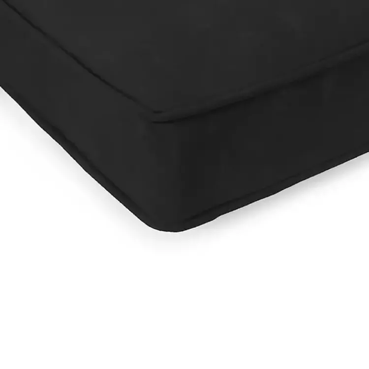 Outdoor Cushions & Pillows-Kirklands Home Solid Outdoor Settee Cushion Black