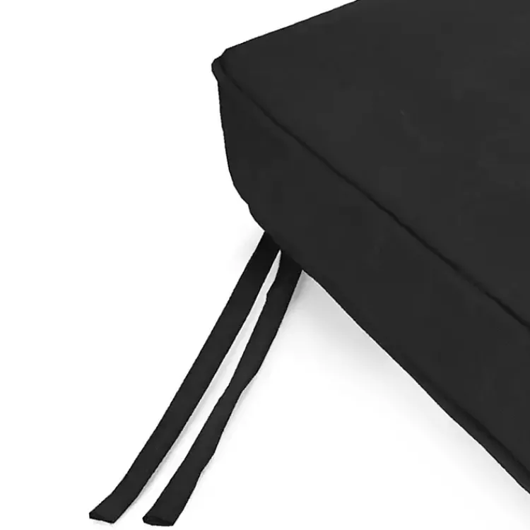 Outdoor Cushions & Pillows-Kirklands Home Solid Outdoor Settee Cushion Black