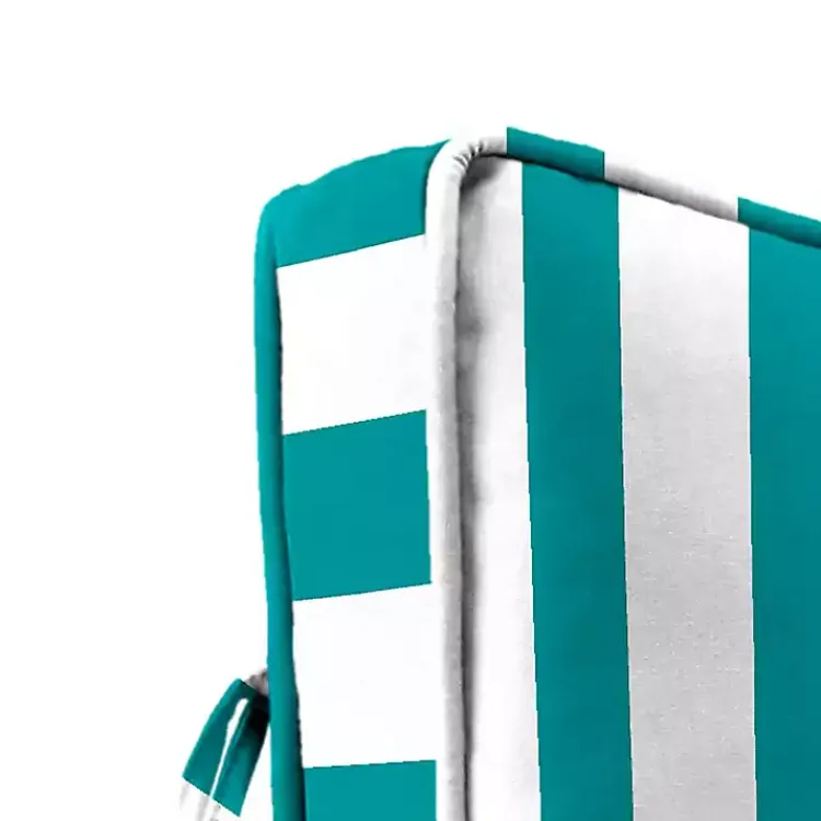 Outdoor Cushions & Pillows-Kirklands Home Turquoise Striped Outdoor Deep Seat Cushion