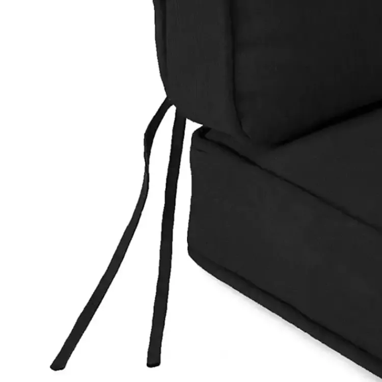 Outdoor Cushions & Pillows-Kirklands Home Solid Outdoor Deep Seat Cushion Black