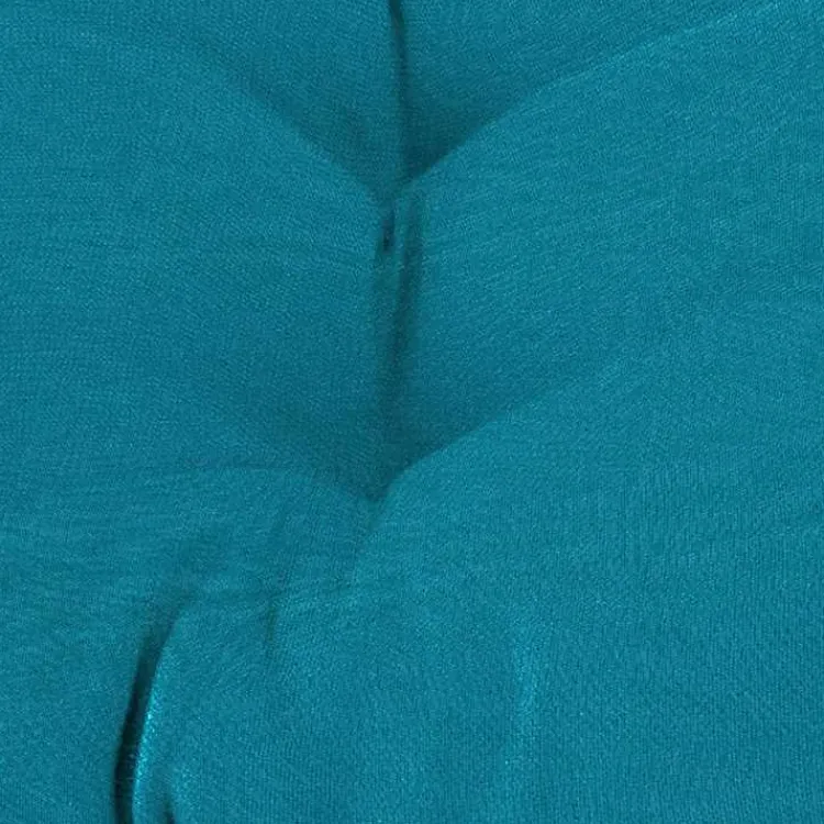 Outdoor Cushions & Pillows-Kirklands Home Turquoise Tufted Canvas Outdoor Bench Cushion Blue