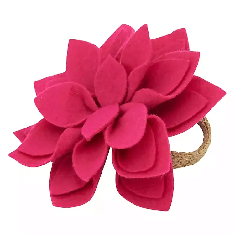 Table Linens-Kirklands Home Blossom Napkin Rings, Set of 4 Pink
