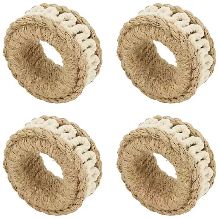 Table Linens-Kirklands Home Twisted Rope Napkin Rings, Set of 4