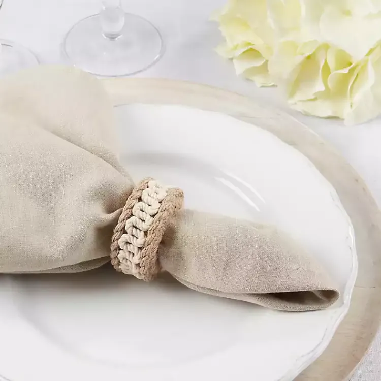 Table Linens-Kirklands Home Twisted Rope Napkin Rings, Set of 4