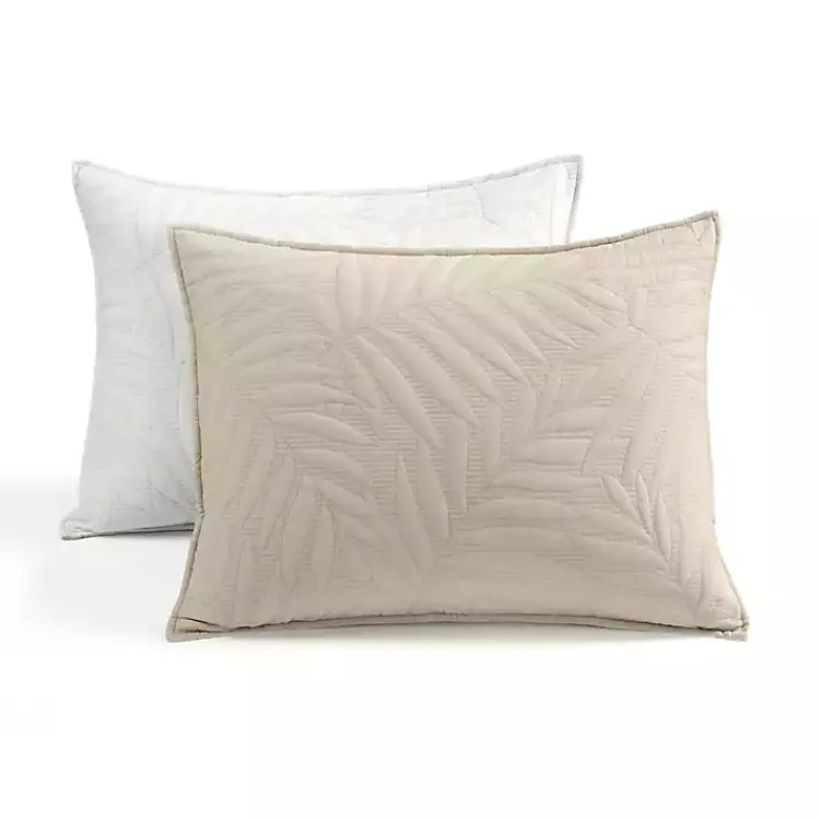 Quilts-Kirklands Home Neutral Leaf Reversible 3-pc. Cali King Quilt Set