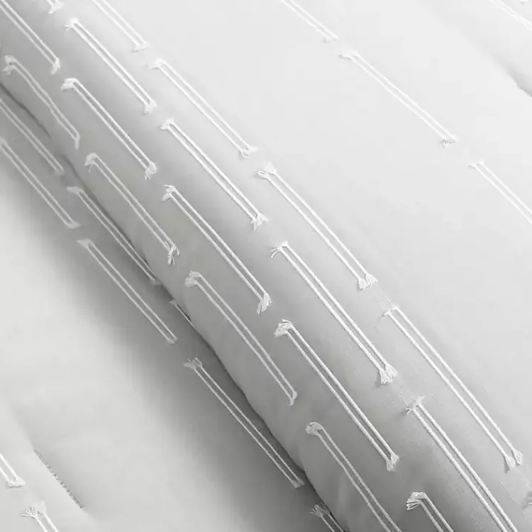 Comforters-Kirklands Home Clipped Stripe 3-pc. Full/Queen Comforter Set Gray