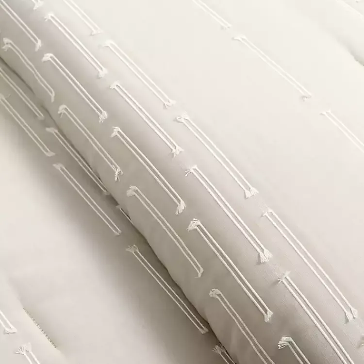 Comforters-Kirklands Home Clipped Stripe 3-pc. Full/Queen Comforter Set Tan