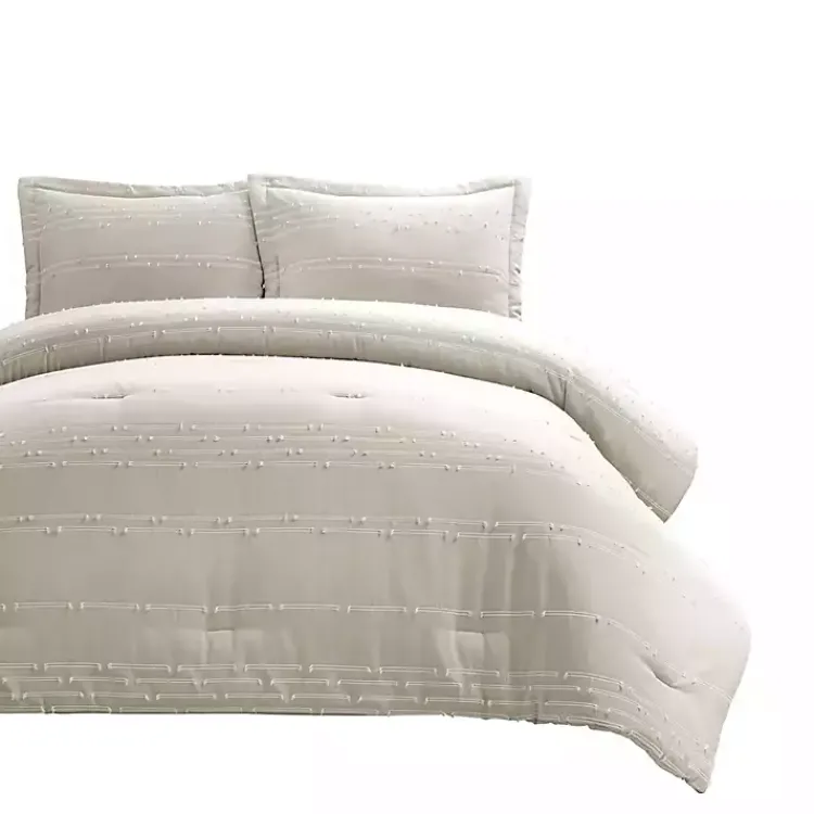 Comforters-Kirklands Home Clipped Stripe 3-pc. Cali King Comforter Set Tan