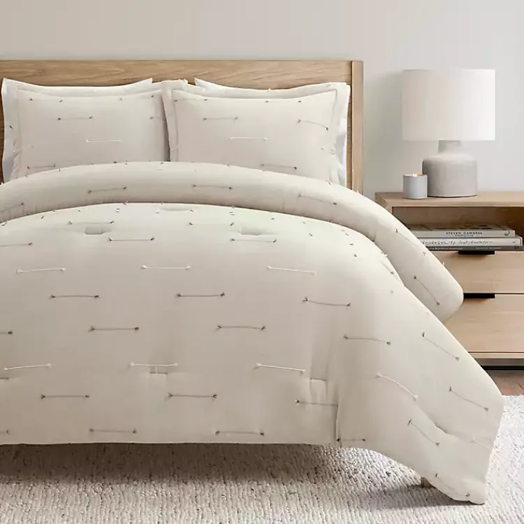 Comforters-Kirklands Home Beige Clip Jacquard 3-pc. King Comforter Set Tan