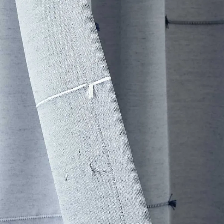 Curtains & Drapes-Kirklands Home Clipped Stripe Curtain Panel Set, 84 in. Blue