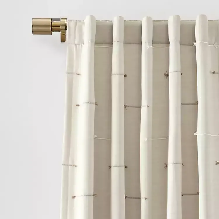 Curtains & Drapes-Kirklands Home Neutral Clipped Stripe Curtain Panel Set, 84 in. Tan