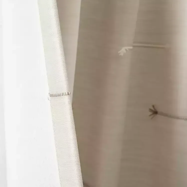 Curtains & Drapes-Kirklands Home Neutral Clipped Stripe Curtain Panel Set, 84 in. Tan