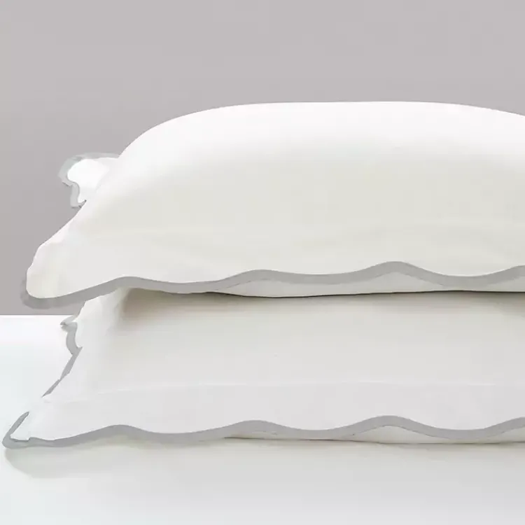 Comforters-Kirklands Home Gray Scalloped Edge 3-pc. King Comforter Set