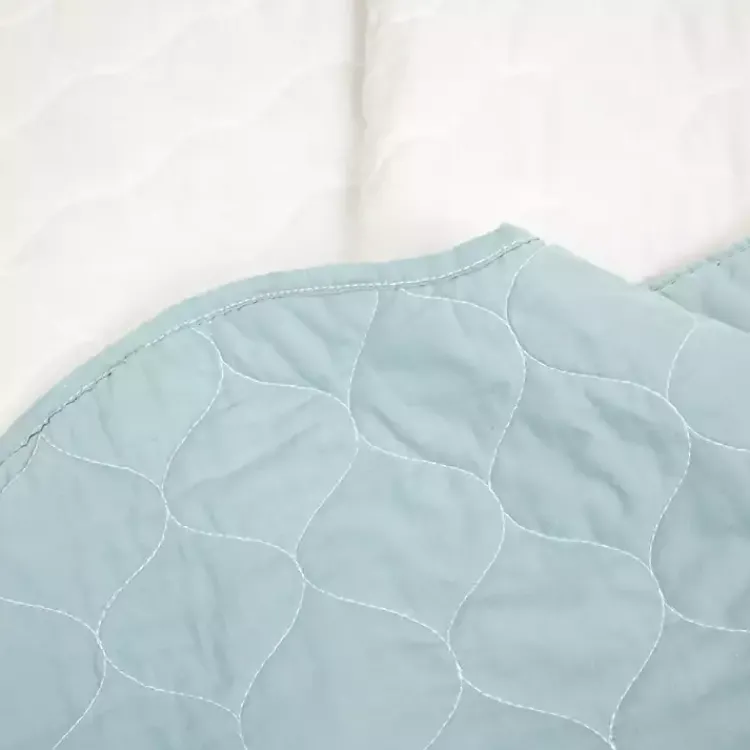 Quilts-Kirklands Home White and Teal Scallop 3-pc. King Quilt Set