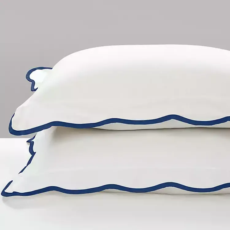 Comforters-Kirklands Home Navy Scalloped Edge 3-pc. King Comforter Set