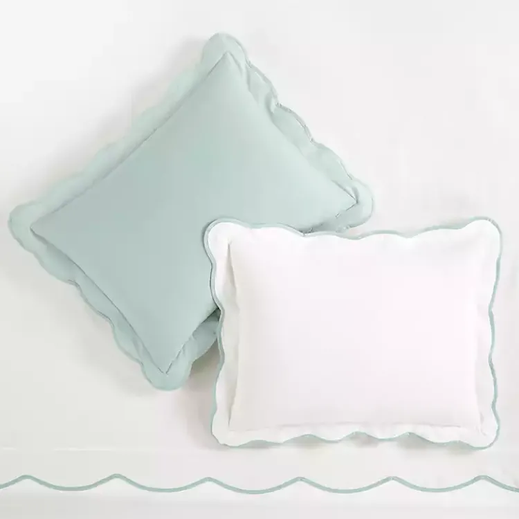 Duvets-Kirklands Home Blue Scallop Edge 3-pc. Full/Queen Duvet Cover Set